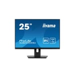 Moniteur IIYAMA 25'' IPS 4ms 16:10 1920x1200 VGA HDMI DisplayPort USB-HUB HAS 13cm Pied Pivot ULTRA MINCE/ XUB2595WSU-B5