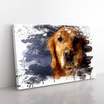 Big Box Art Golden Retriever Dog 2 V3 Canvas Wall Art Print Ready to Hang Picture, 76 x 50 cm (30 x 20 Inch), Multi-Coloured