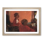 Big Box Art Madame Camus by Edgar Degas Framed Wall Art Picture Print Ready to Hang, Oak A2 (62 x 45 cm)