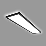 BRILONER - Plafonnier LED 98cm à lumière indirecte, plat, lumière blanc neutre, lampe LED, plafonnier LED, lampe de salon, panneau LED, lampe de cuisine, éclairage de plafond, 98x20x3 cm, noir