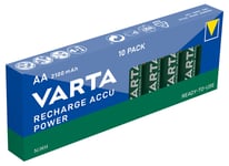 Varta Power oppladbare AA/HR6-batterier, 10-pakning