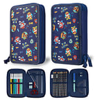 Paw Patrol Trousse Scolaire Pat Patrouille, Trousse à Compartiments avec Fourniture Scolaire (Navy Double Zip)