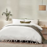 Yard Mallow Bowtie Cotton Duvet Cover Set - White - Size King