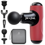 Mini Massage Gun, Bob and Brad Q2 Pocket-Sized Deep Tissue Massager Gun, Portable Percussion Muscle Massager Gun, Ultra Small & Quiet Muscle Massage Gun with Carry Case for On The Go Usage, Red