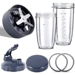 Ersättningsdelar till NutriBullet-mixer 600W/900W/PRO - Extraktorblad & 32oz stora muggar & 24oz stora muggar