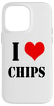 Coque pour iPhone 14 Pro Max J'aime chips de pommes de terre I Love Chips