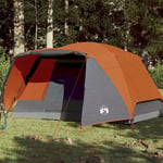 4-personers campingtelt med fortelt vandtæt grå og orange