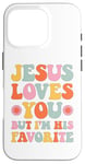 Coque pour iPhone 16 Pro Retro Groovy Jesus t'aime mais je suis son chrétien préféré