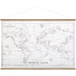 Atmosphera Créateur D'intérieur - Tableau toile carte du monde rétro 110x73 cm