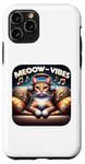 Coque pour iPhone 11 Pro Meeow-Vibes Casque pour chat