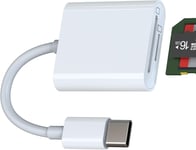 Lecteur de carte SD USB C TF (2 en 1) pour Apple iPhone 15 Pro Max Plus pour iPad Air MacBook Micro SD Adaptateur mémoire Type-C Compact Flash Drive Thunderbolt 4 Multiport Dongle compatible avec