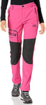 DAFENP Pantalon Ski Randonnee Femme Imperméable Hiver Pantalon Montagne Softshell Chaud Doublé Polaire Outdoor KZ1662W-Pink2-L