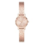 DKNY Watch for Women Soho, Three Hand movement, 24mm Rose Gold Stainless Steel case with a Stainless Steel strap, NY2884