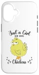 iPhone 16 Just a Girl Who Loves Chickens Yellow Lover Women Girls Case