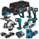 Makita 18V LXT 8 Piece Monster Tool Kit With 3 x 5.0Ah Battery Charger & Bag