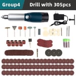 Mini perceuse électrique aste sans fil,batterie Dremel,Dremel,travail de calcul,gravure,bricolage pour graveur,perceuse sans fil - Type Set 4