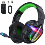 Fachixy「2024 New」FC200 Wireless Gaming Headset for PS5-2.4GHz USB Fodable Headphones with Mic - 3D Stereo Bluetooth Headset with 50Hrs Battery Life,For PS4, PC,Mac,Switch,Moble