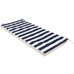 Coussin de Banc, 108cm x 45cm, Coussins de Siège, Résistant à l'eau, Coussins d'intérieur et d'extérieur, Bande Bleu Marine - Bande Bleu Marine