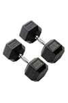 22.5kg Commercial Rubber Hex Dumbbells