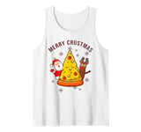 Funny Pizza on Earth Christmas Tree Merry Crust-mas Pizzamas Tank Top