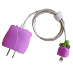 Silikonskydd för Apple 18W / 20W Laddare - Tulipan - Lila