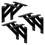 6x Equerres Etagere mural support d'angle en aluminium noir