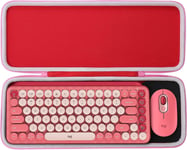 Housse Étui Rigide Portable pour Logitech Pop Icon Cambo/Pop Keys Clavier Mécanique sans Fil Bluetooth et la Souris Logitech,Rouge(Étui Uniquement)