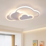 Plafonnier Creative Cloud Shape dimmable avec télécommande, plafonnier en acrylique encastré pour le couloir de la chambre du salon et la chambre des enfants, 42 * 23cm 25W, blanc