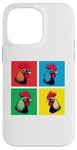 iPhone 14 Pro Max Colorful Cool Chicken Art, Crazy Chicken Rooster Family Case