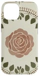 Coque pour iPhone 14 Rose florale botanique style bohème, roses d'amour