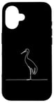 Coque pour iPhone 16 Line Art Grue de sable pour oiseaux et ornithologues