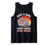 Just a girl who loves moo deng Cute Baby Hippo Moo Deng Cute Tank Top