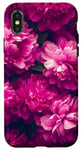 Coque pour iPhone X/XS Rose Pop Art Ethnique Magenta et Rose Pivoine Blush