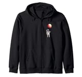 Astronaut Balloon / Space Man Holding Balloon Planet Zip Hoodie