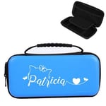 Etui pochette pour Nintendo Switch Lite bleu avec votre prenom 9 motif chat blanc