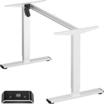 Cadre Bureau Assis Debout Electrique avec Moteur, Pied Bureau Assis Debout pour Plateaux 120-170 cm - Bureau Réglable en Hauteur Max Charge de 70 kg/Accessoire Bureau Travail WDF221E-W Blanc