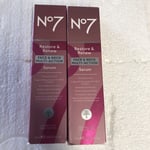 No7 Restore & Renew Face & Neck Multi Action Serum 50ml X 2