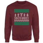 Rugrats Santa Babies Christmas Jumper - Burgundy - XS - Burgundy