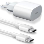 Laddare USB-C 25W - Apple - iPhone 16 Pro Max - Kabel 20W - 1M - Vit Vit