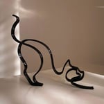 Modern Abstrakt Minimalistisk Metall Hund Skulptur Dekoration Staty Djur Konst Prydnader (FMY) Cat