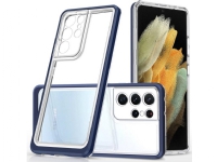 Hurtel Clear 3in1 fodral för Samsung Galaxy S22 Ultra gel fodral med ram blå