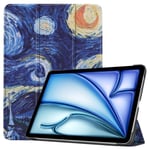 Till iPad Air 11 (2024) Slim fit tri-fold fodral - Painting multifärg