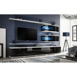 Meuble tv Design Sonic 284cm Noir & Blanc