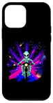 Coque pour iPhone 12 mini Alien Riding Moto Dirt Bike in Space Aliens Biker