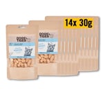 Dogs'n Tiger Friandises pour Chat 100% Viande – Snack adapté à l'espèce pour Chat sans Sucre, céréales et arômes artificiels – Bien tolérées (Morceaux de Filet de Saumon lyophilisés | 14 x 30 g)