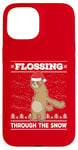 iPhone 15 Flossing Through The Snow Sloth Ugly Christmas Sweater Floss Case