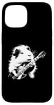 Coque pour iPhone 15 Cochon d'Inde jouant de la guitare électrique Rock Star Guitarist