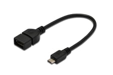 Digitus USB 2.0 adpter cable OTG typeUSB 2.0 adpter cable OTG type micro B - A M/F 0.2m bl NS