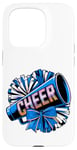 Coque pour iPhone 15 Pro Mégaphone Bleu et Pompons de l'Équipe de Cheerleading