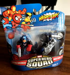 Super Hero Squad - CAPTAIN AMERICA & MOTORCYCLE 2" Figure Set Marvel 2009 NEW